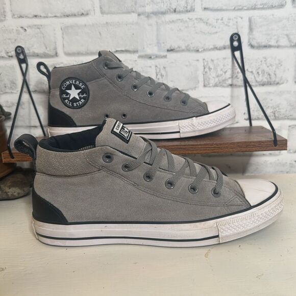 Converse Men's Chuck Taylor Street Mid Varsity Jacket Leather Sneakers 9, 11 - Picture 4 of 11